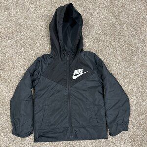 Nike Kids Fleece Lined Windbreaker Jacket - Size 4T - Black